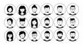 Outline people. Face avatars. Men and women Royalty Free Stock Photo